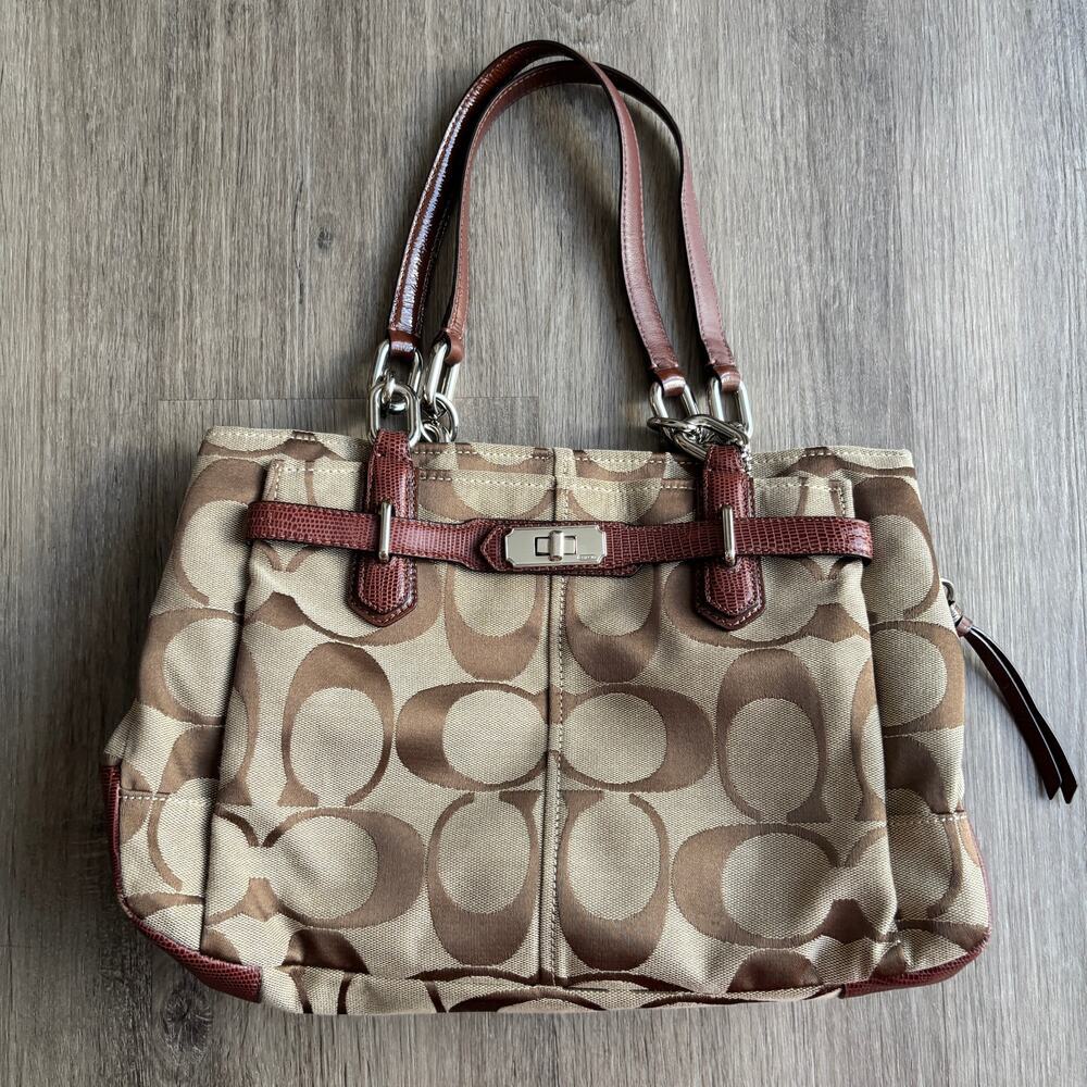 Coach Chelsea Signature Jayden Carryall Satchel/Top Handle Bag 17806 Khaki/Brown